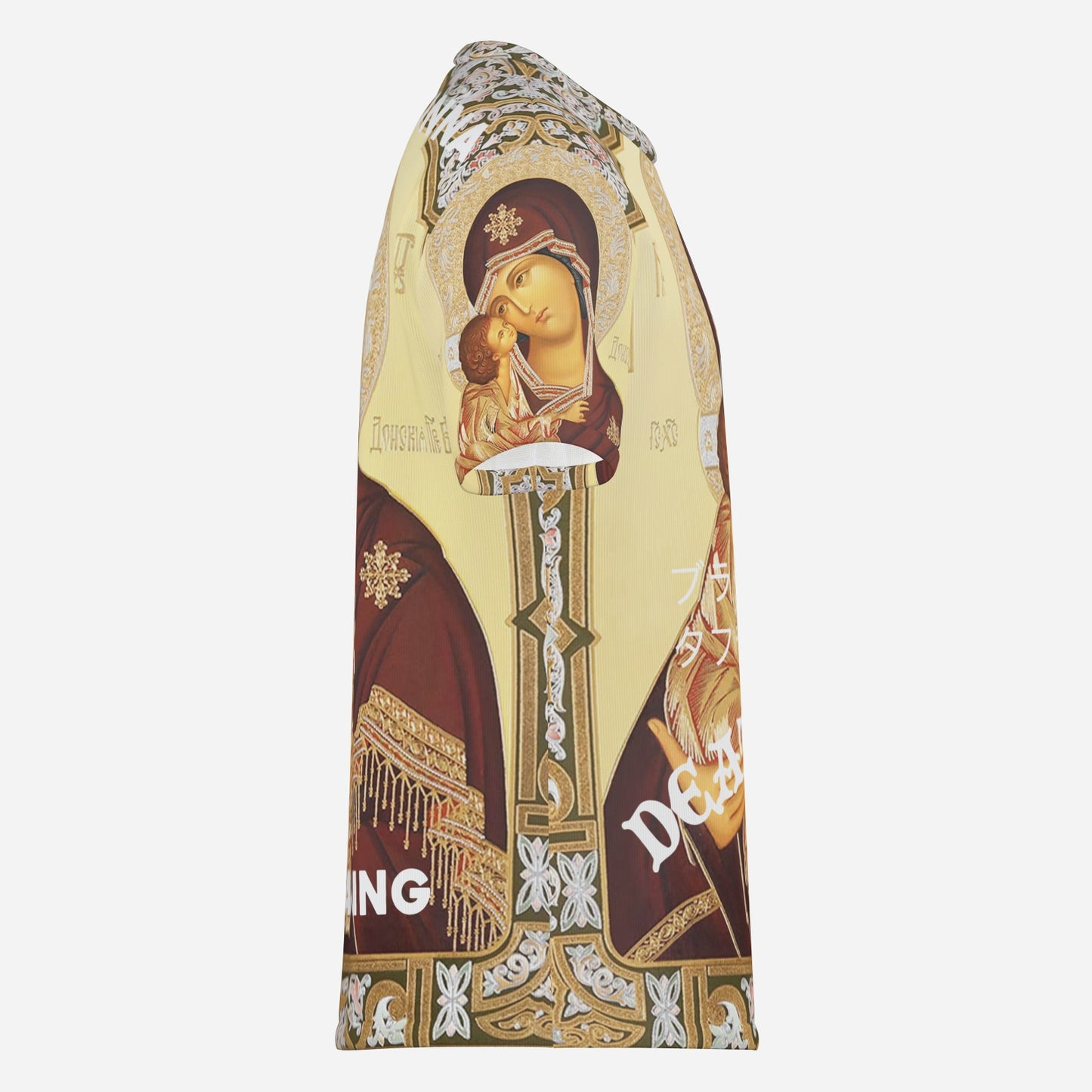 BLACK MADONNA BUTTERFLY WATER, Textured Cotton Tee