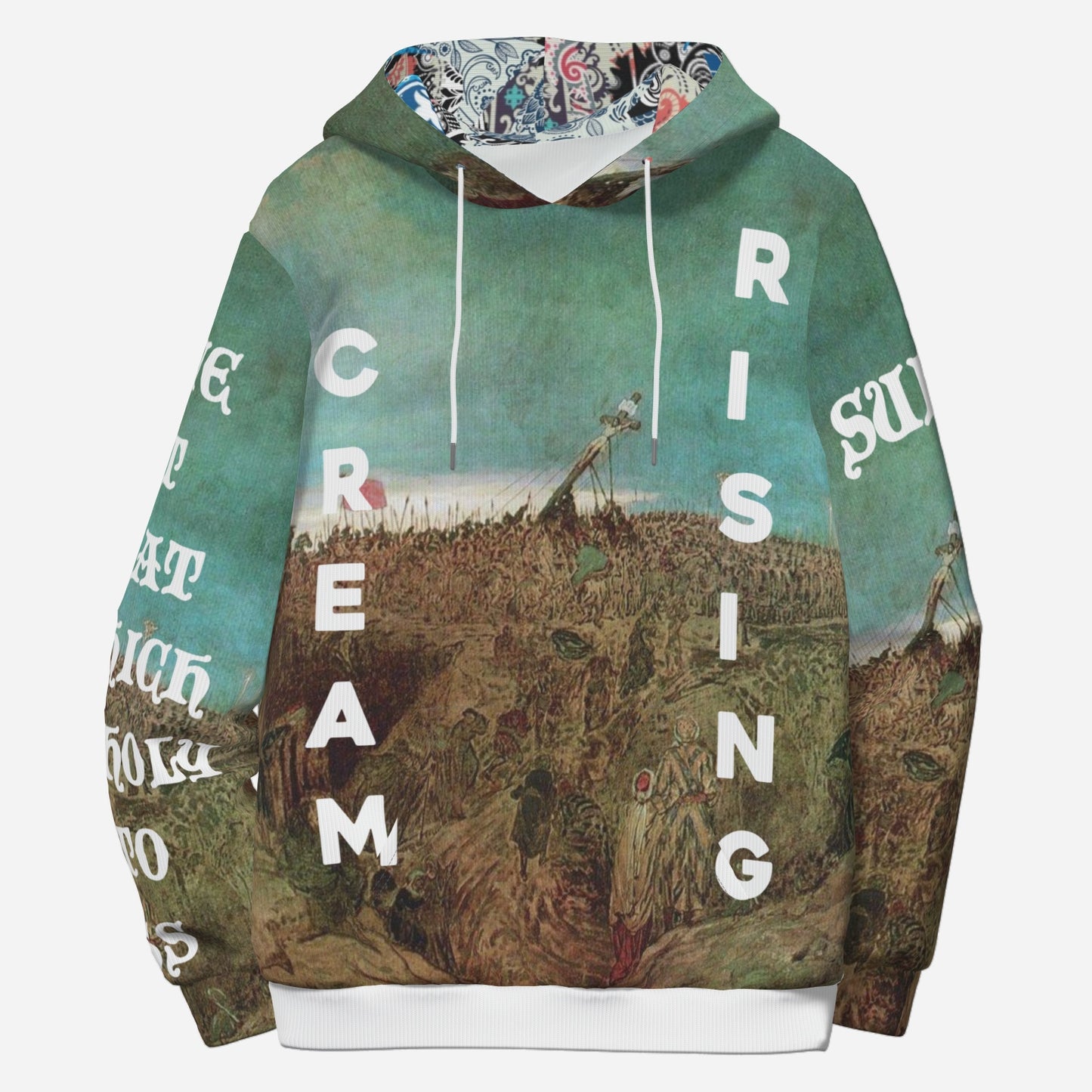 PEARLS BEFORE SWINE, Textured Cotton Hooded Sweatshirt, Paisley Inseam.