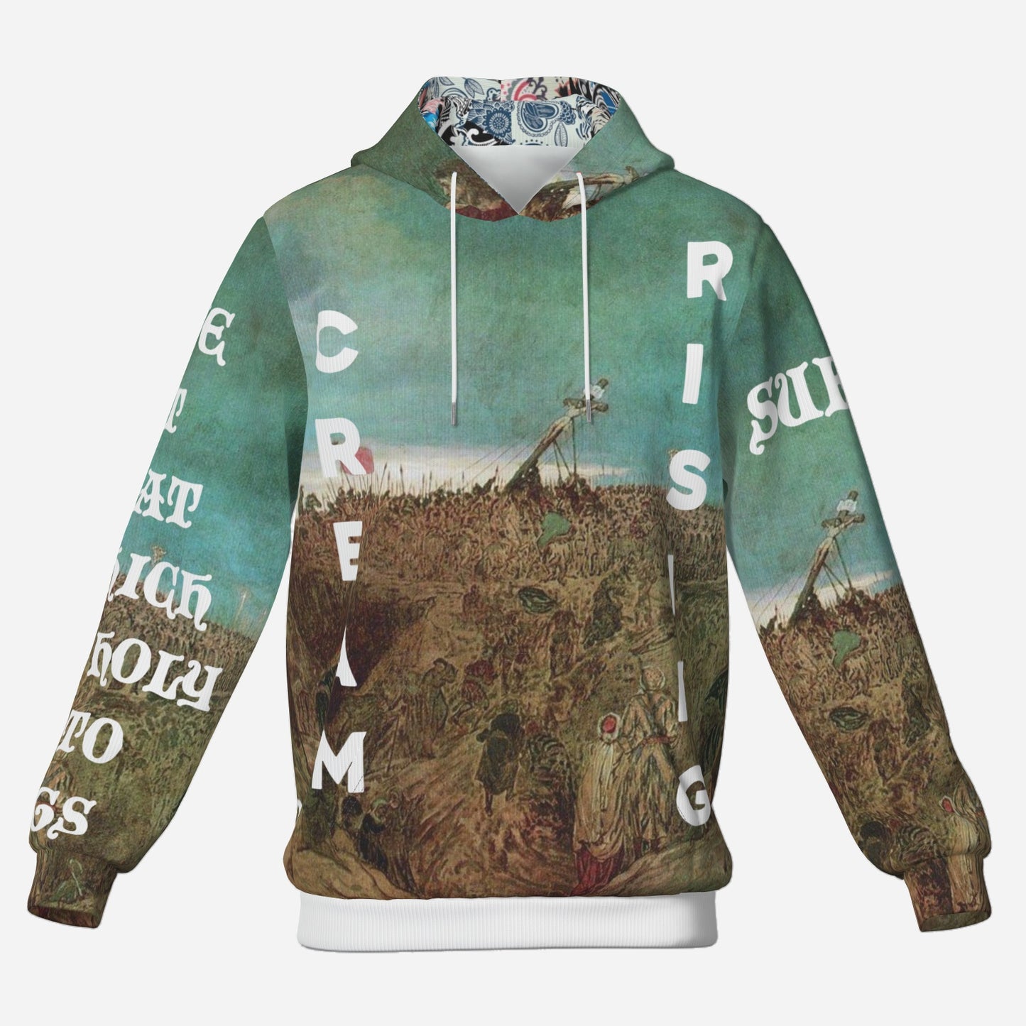 PEARLS BEFORE SWINE, Textured Cotton Hooded Sweatshirt, Paisley Inseam.